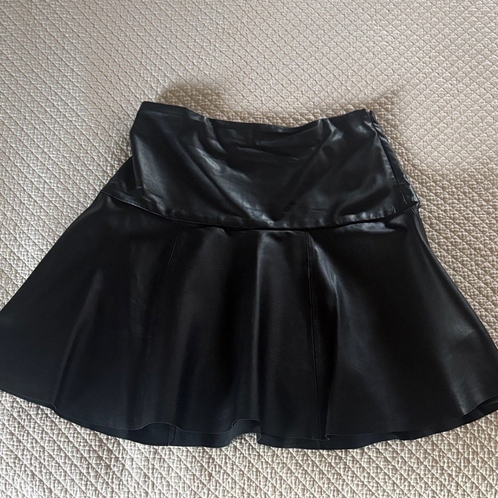 LAUREN Ralph Lauren Leather Black Skirt